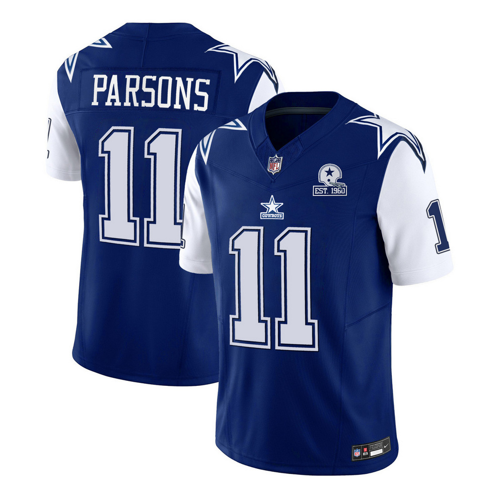 Men's Dallas Cowboys #11 Micah Parsons 2023 F.U.S.E. Navy With Established In 1960 Patch Football Stitched Jersey